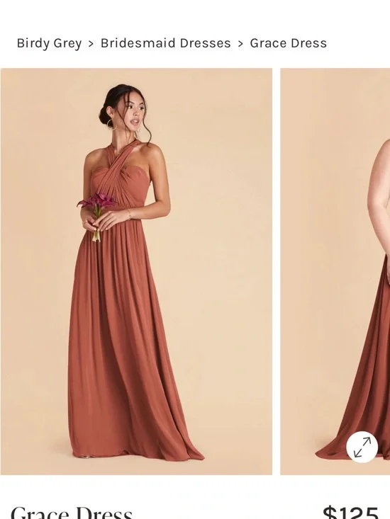 Birdy Grey Strapless Dusty Rose Chiffon Gown - Picture 5 of 6